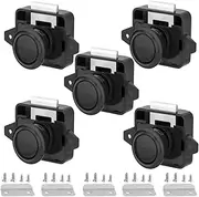 RV Cabinet Locks, ABS Push Button Cabinet Latch for RV Motorhome Camper Truck Caravan Van Yacht Boat Marine, Camper Cupboard Knob RV cabinet Latches (5PC Black), MST02
