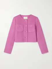 [Ulla Johnson] Ulla Johnson - Eve Cropped Wool-blend Felt Jacket - Pink - small small Pink