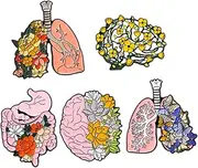 [RORPOIR] 5pcs Anatomy Brain Brooches Decorative Lapel Pins for Clothes Hats Handbags More Creative Organ Badge for Unique Style Attention