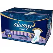 Product of Always Extra-Heavy Overnight Maxi Pads with Flexi-Wings, 54 ct. - Max
