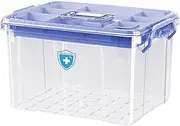 kokiya Medicines Storage Box First Aid Medication Storage Box Clear with Handle First Aid Bin First Aid Container for Family Use