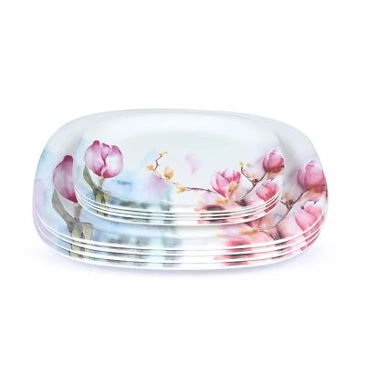 Melamine Square Full Plates & Quarter Plates Pack of 8 Floral Print(GF-F-QP-3-8)