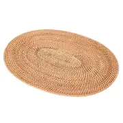 2X(Rattan Woven Placemats Oval Round Table Mats Non Slip Heat Resistant5961