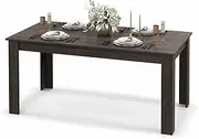 Costway Dining Table for 4-6 People, 160 cm Kitchen Table w/L-Shaped Legs, 150 kg Weight Capacity, Large Wooden Rectangular Dinner Table for Dining Room, Home Office, Living Room Furniture (Grey)