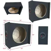 2x Shallow Single 10" Sealed Truck Subwoofer Enclosure 5/8" MDF Sub Boxe