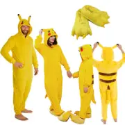 Plush Pikachu Onesie Costume Kid Adult Inspired Pokemon Pyjamas Kigurumi Cosplay