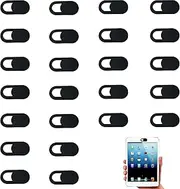 STOUUMOW Pack of 24 Webcam Cover for Mobile Phone, Laptop & Tablet - Camera Cover Mobile Phone, Laptop Camera Cover - Sliding Lid for Privacy Protection - Black