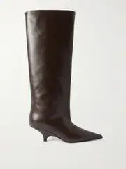 [TOTEME] TOTEME - Leather Knee Boots - Chocolate - IT38 IT 38 Brown