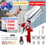 HVLP Auto Paint Air Spray Gun Gravity Feed Car Primer 1.4MM /1.7MM /2.5MM Nozzle