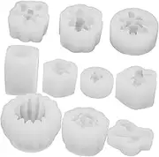 COHEALI 4sets DIY Molds Fireplace Candle Light Wax Melts Wax Burner Candle Wick Candle Making Molds Scented Lamp Candle Jars Pumpkin Jars for Candle Making Decor Candles White 10pcs*4