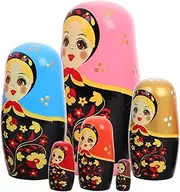 Kisangel 1 Set Wooden Russian Nesting Dolls Matryoshka Girl Design Home Decor Unique Birthday Special Occasions