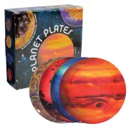 Set Of 8 Plates Planet - 8melamine Astronomy Dessert Perfect For Appetizers