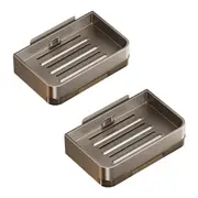 2Pcs Double Layer Drain Soap Box Sponge Soap Holder Kitchen Bathroom Organizer