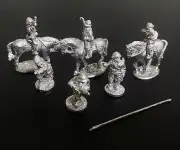 20mm WWII Russian Cavalry Command 6 Metal Figures RUC1