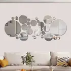 32Pcs Modern Mirror Decals Circle Home Background Decoration Living Room