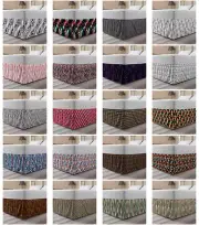 Ambesonne Abstarct Surreal Bedskirt Elastic Wrap Around Skirt Gathered Design