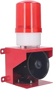 Gearwell Industrial Sound and Light Alarm, 150dB Strobe Warning Horn Emergency Flashing Light, Waterproof Siren Warn Light for Outdoor and Indoor Safety (DC24V)