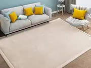 Baby Play Mat 1.25 inch Coral Velvet, Thick Japanese Tatami Mat Living Room Carpet with Non-Slip Backing, Large Solid Color Mat (Camel, 150 * 200cm)