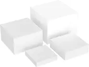 4Pcs Buffet Risers Acrylic Food Risers Cubic Food Display Risers Reusable Buffet Display Risers Stackable Buffet Display Box Smooth Cube Display Risers for Cupcake Candy Dessert Claumeng