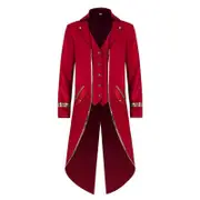 Fashion Costume Halloween Men's Costume Men's Mid Length Tuxedo Costume Red M