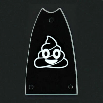 GUITAR TRUSS ROD COVER Engraved Etched - Fits EPIPHONE Scoop - POOP POO EMOJI