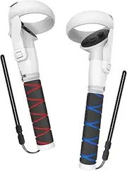 AMVR Upgraded Handle Attachments Compatible with Oculus Quest 2 Controller Extension Grips, VR Gorilla Tag Long Arms Grips - Beat Saber Handle for Meta Quest 2, Enhance VR Game Experience