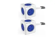 2x PowerCube 5 Socket Mountable Power Board 1.5m Extension Cord 240V Surge Blue
