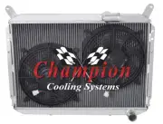 RC Champion 3 Row Radiator W/ 2 12" Fans for 1984 - 1989 Nissan 300ZX V6 Engine