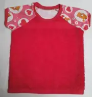 Care Bear/red Lall natural cotton toweling Tshirt dribble Bib/Coverall/Smock