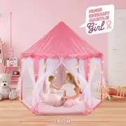Deluxe Fairy House Princess Tent with Rug & Led Star Lights