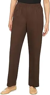 [Alfred Dunner] Womens Plus-Size Soft Twill Mid-Rise Regular Fit Straight Leg Short Length Casual Pant