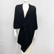 Chico's Sweater Basketweave Wrap Pull Thru Shrug Black NBWT $79.00 Size L/XL