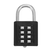 Push Button Combination Padlock 8-Digit 4-Position Lock Black