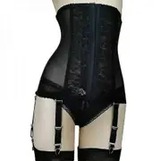 Women's High-waist Firm Shaping Waist Removable Garter Belt Lady Clothing G ODS Black L