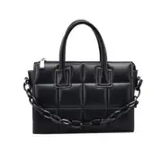 Fashion Exquisite Shopping Bag Retro Messenger Chain Bag Female Lattice PU Shoulder Handbag Big Capacity Totes