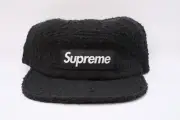 SUPREME SS16 BOUCLÉ CAMP CAP HAT BLACK BRAND NEW JORDAN KOBE DUNK S LOGO