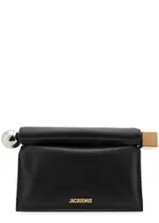 Jacquemus La Pochette Ron Carré Leather Clutch - Black ONE SIZE