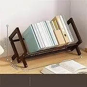 Wood Tilting Bookcase in Living Room/Home/Office, Desktop Book Shelf Organizer Bookshelves Storage Rack for CDs/Magazine/Books Display,Desktop Organizer for Books and Magazines