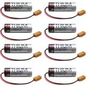 8PC ER17500V 3.6V PLC Battery with Brown Plug for PLC Backup Memory Power Supply