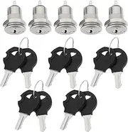 YINETTECH 5 Pack 12mm 2 Positions Barrel Lock Switch ON/OFF with 2 Keys KS02 3A 250V Electronic Switch for DIY Projects and Vehicles