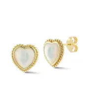 Sphera Milano 14K Over Silver Pearl Heart Studs