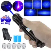 9000 Miles Blue Burning Laser Pointer Visible Beam Dot Light& Battery& Charger