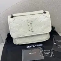 在飛比找蝦皮購物優惠-YSL niki baby mini 流浪包 單肩包 復古褶