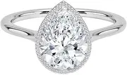 [Generic] Customize Jewel IGI 1.0 Carat Pear Cut Lab Created Grown CVD HPHT Man Made Diamond Bezel Set Milgrain Design Engagement Wedding Bridal Ring In 14k White Yellow Rose Gold For Women,D-VVS2, Medium, Lab