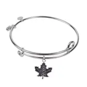SOL 230079 Maple Leaf, Bangle Sterling Silver Plated