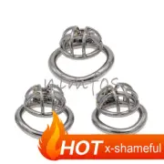 Small Male Chastity Cage Lockdown Belt Metal Ring Stainless Steel Device