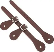 Abaodam 2pcs Adjustable Spur Straps for Men and Women Boot Straps Stylish for Horse Riding and Outdoor Activities Brown