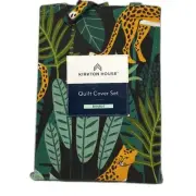 NEW Kirkton House Multicoloured Jungle Themed Quilt Cover Set Double Bed