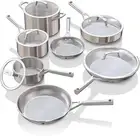 Ninja Everclad Stainless Steel Cookware 12 Piece Pots & Pans Set, All Stovetops