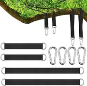 Emapoy 4 Pack Short Straps Tree Swing Straps Hanging Kit with Carabiners, Heavy Duty Suspension Kits for Gym Fitness Cable Machine Extension, Rings, Hammock Tree Straps